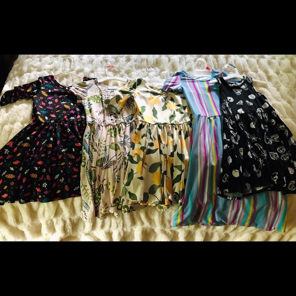5 dress lot Dot dot smile in EUC floral Halloween